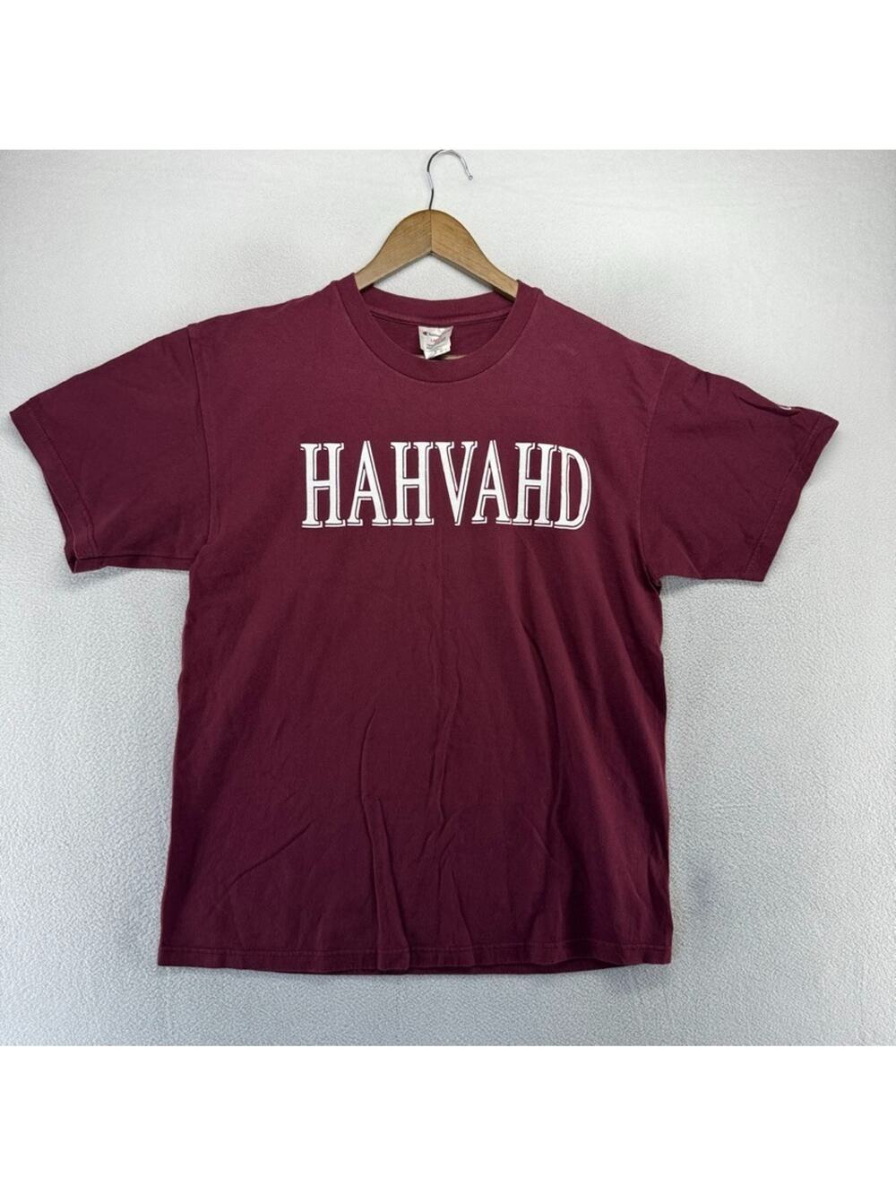 Vintage Harvard University Shirt Men's Large Red Spellout Hahvahd Spellout 90s
